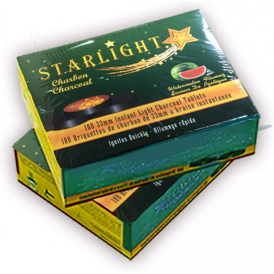 Starlight Charcoal, 33mm Instant Light Charcoal Tablets (Watermelon)