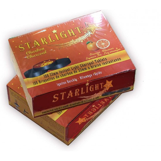 Starlight Charcoal, 33mm Instant Light Charcoal Tablets (Orange)